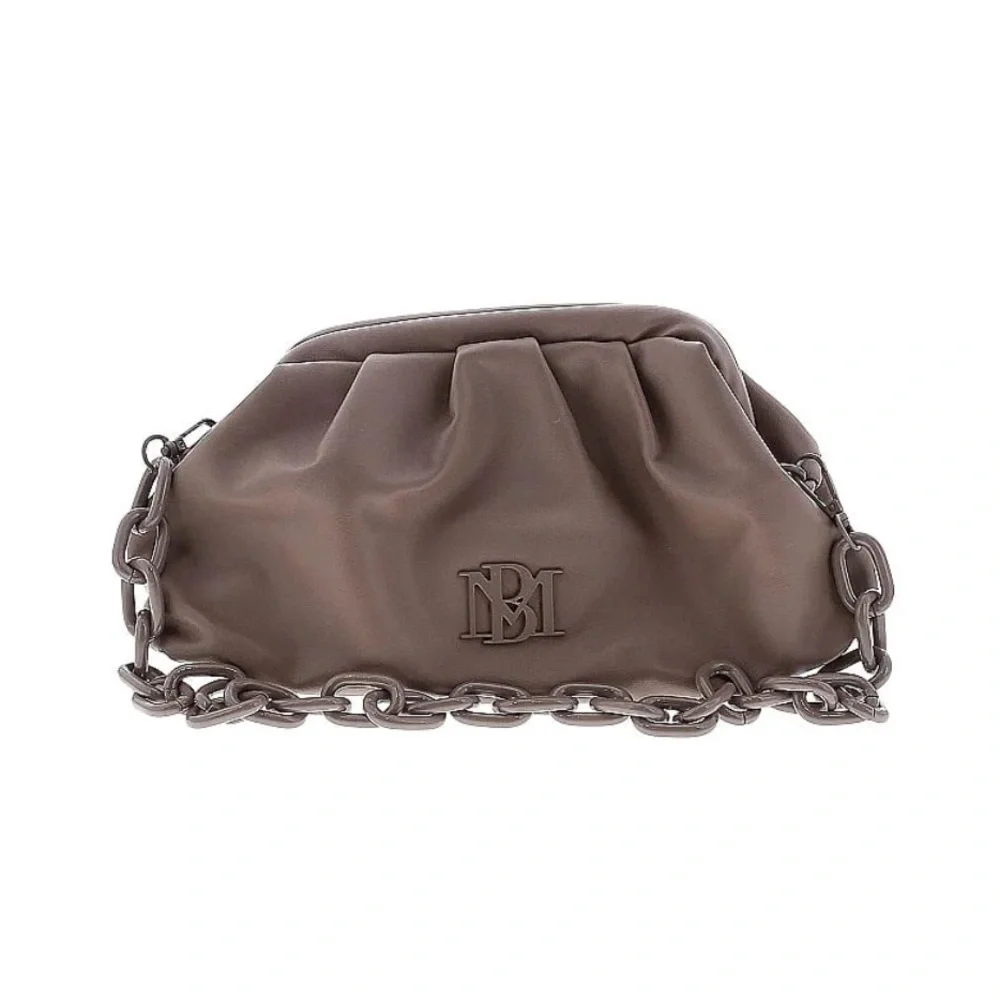 Badgley Mischka Ruched Vegan Leather Clutch / Shoulder convertible bag NWT - Picture 3 of 6